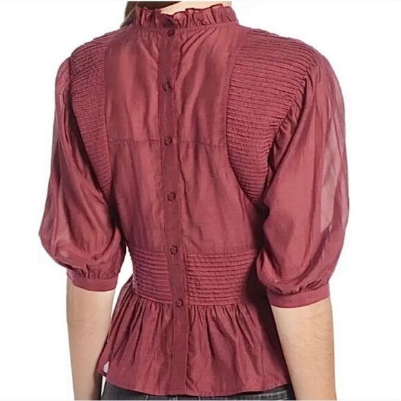 Something Navy Blouse Pleated Peplum
Button Blouse Sz XS - Picture 3 of 8